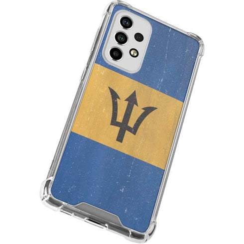 Barbados Flag Distressed Galaxy A53 5G Clear Case